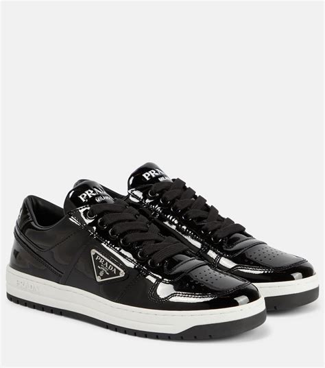 prada downtown patent leather sneakers|men's black patent leather sneakers.